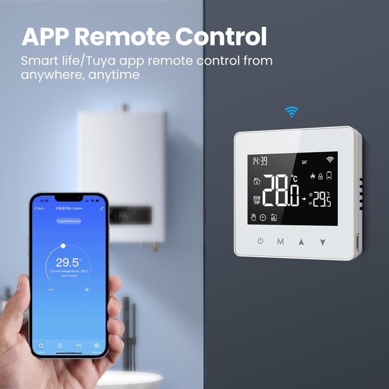 AVATTO Tuya WiFi/ZigBee Smart Thermostat,Low Power Battery Water Gas Boiler Temperature Controller For Alexa Google Home Alice 3