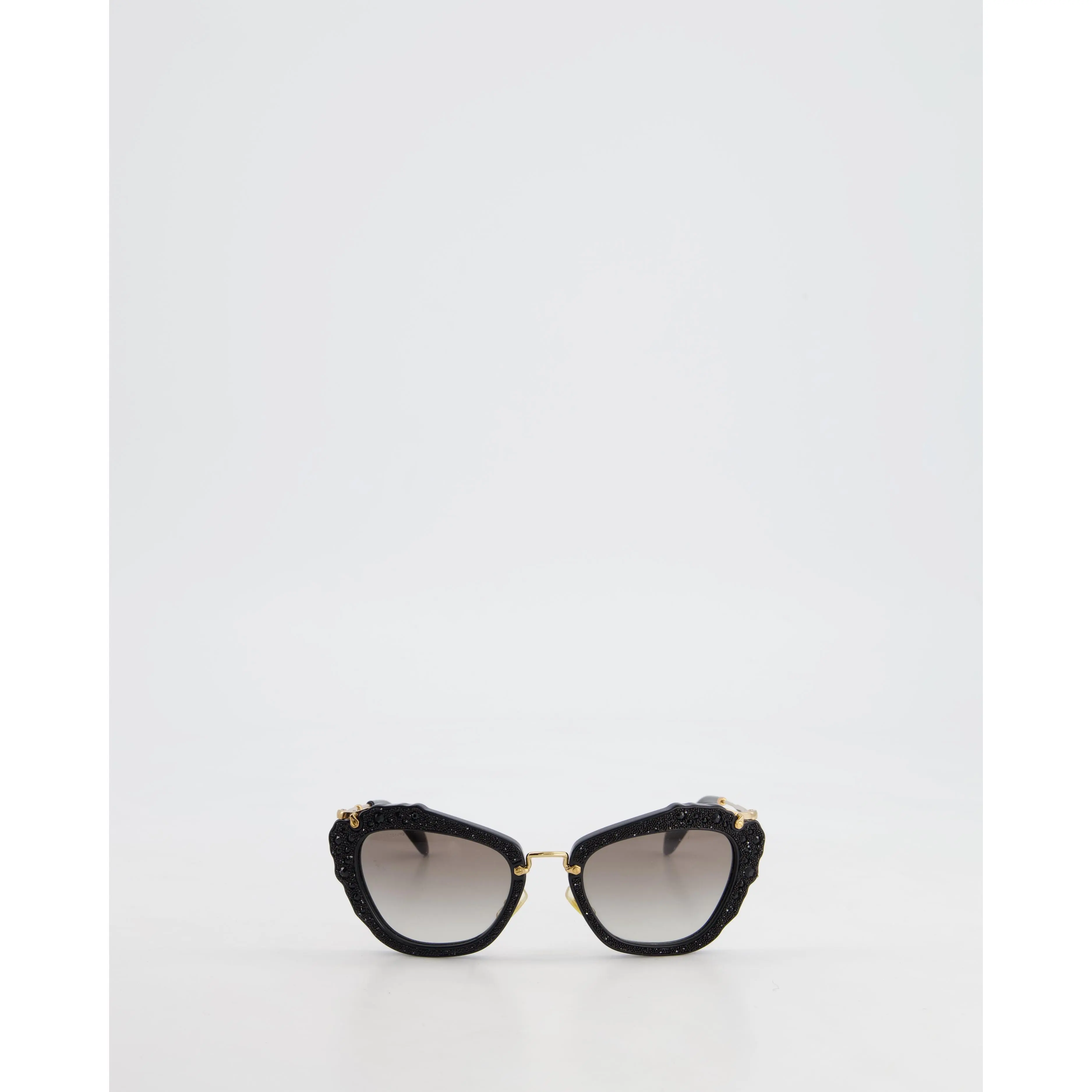 Miu Miu Black Crystal Cat Eye Sunglasses