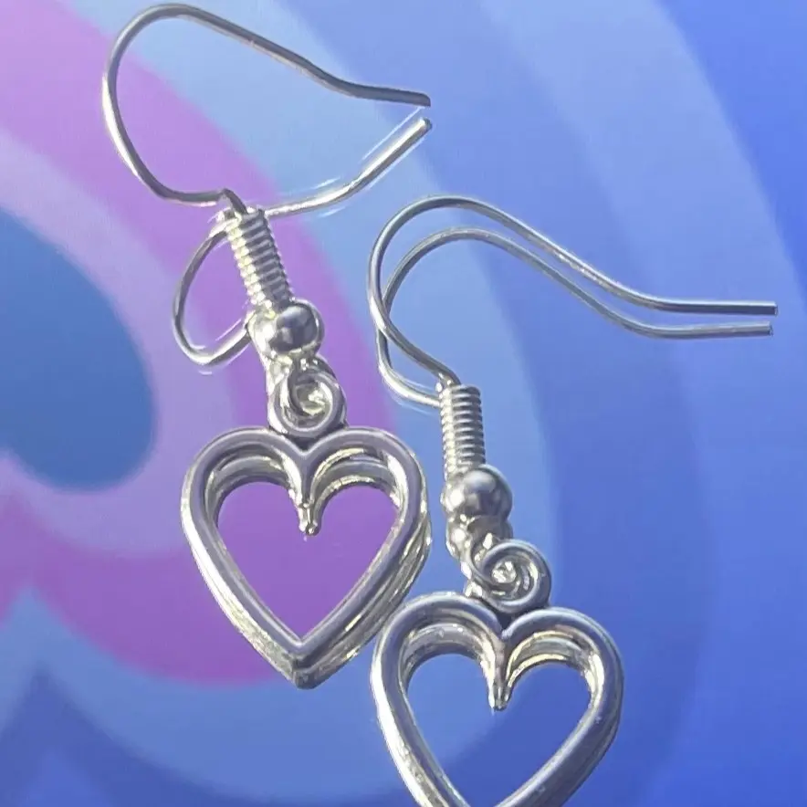 Silver Coloured Love Heart Earrings