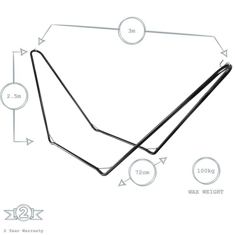 Metal Hammock Stand Frame for Garden and Camping - Stand Only - 300Cm Black 2