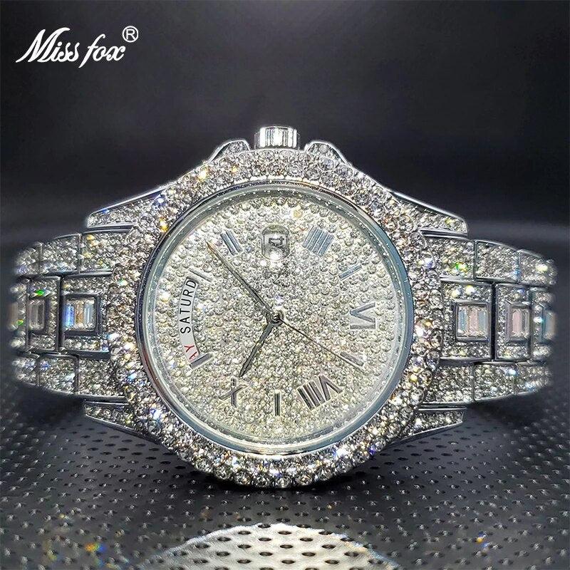 Relogio Masculino Luxury Iced Out Watch Multifunction Day Date Adjust Calendar Quartz Watches For Men - Comes With Box 0
