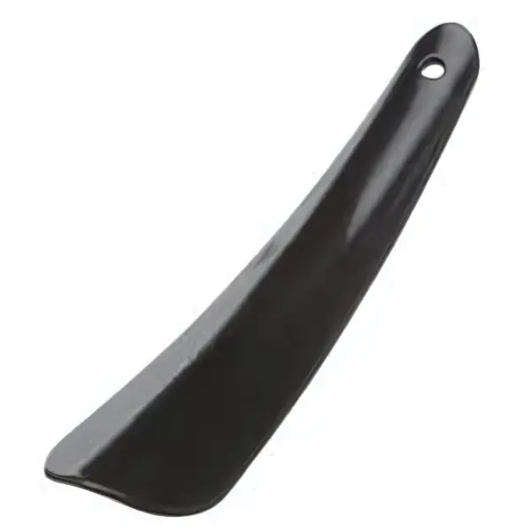 Black Plastic Shoe String Shoe Horn 16cm - Lightweight and Prevents Damage to Back of Shoe - Comfort, Footwear