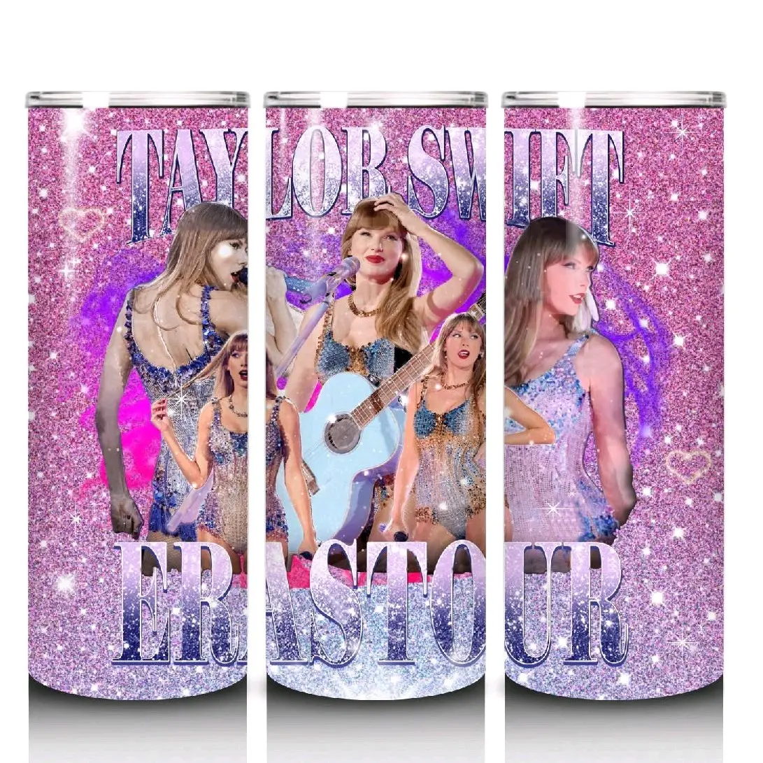 Taylor Swift Inspired Skinny Drinkware with Lid & Plastic Straw Stylish Portable Washable Reusable Bottled Cup Mug Lid with lid custom tumblers Water Bottles Christmas Gift multicoloured leak-proof cold cups