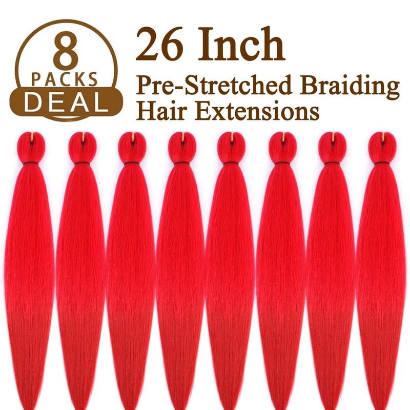 1 Pack  Braid 26 inch Professional Pre Stretched Braiding Hair Yaki Texture Braiding Hair for Crochet Hair Braids Long Free Synthetic Fiber Hair. 1