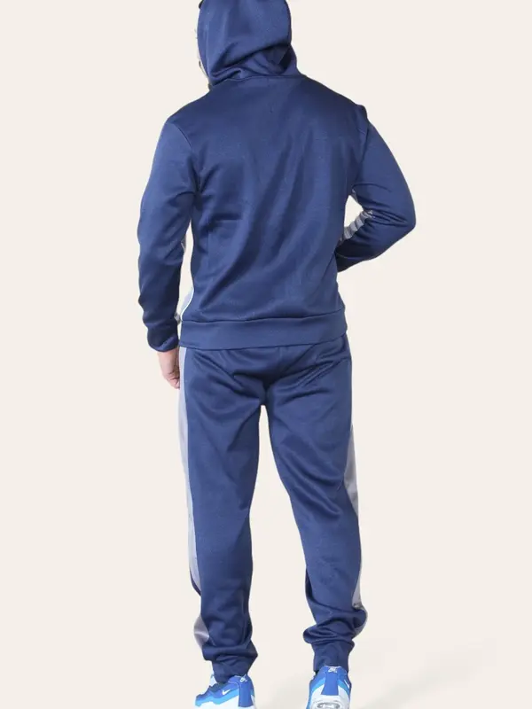 Men's 2 Piece Panel Logo Running Jogging Tracksuit Hooded 6