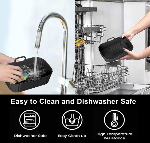 Air Fryer Liner 2Pack, Ninja Air Fryer Accessories, Repeatable Silicone Liners for Ninja Dual Air Fryer  7.87inch Silicone Air Fryer Pot Basket 4