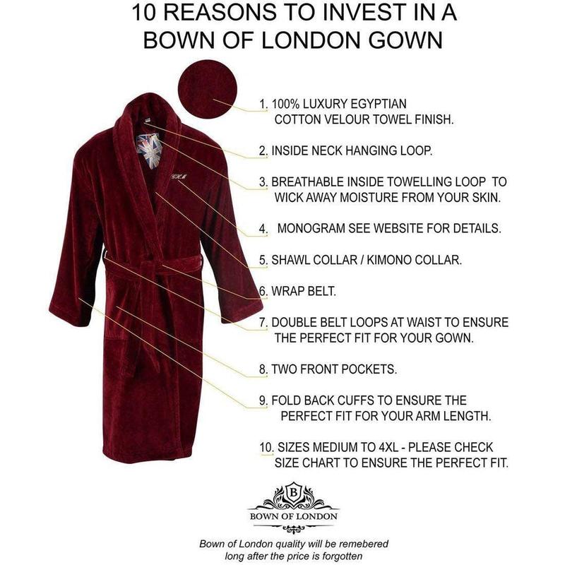 Men's Dressing Gown - Baron Burgundy 6