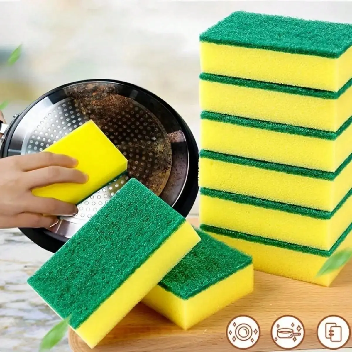 20 Pieces Per Set Washing Sponge, Scouring Pad, Pot Brush And Dish Brush Tool Cleaning Kitchen Pack