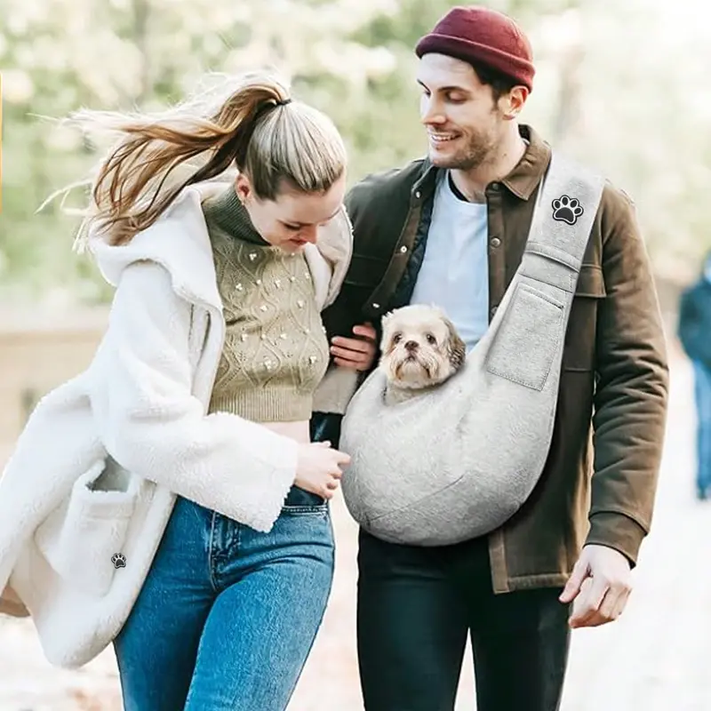 MILAN GOLD 1pc Breathable Portable Pet Carrier Sling Bag, Suitable For Outdoor Walking, Commuting, Shopping For Cats And Small Dogs 4