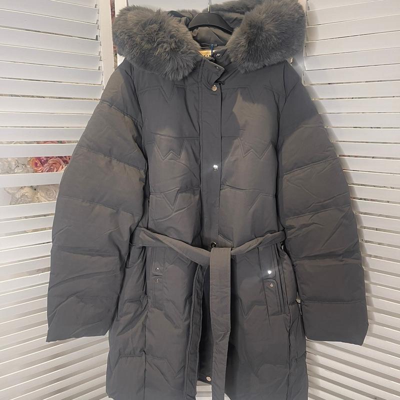 KIRSTY Puffer Fur Belted Hood Coat 4