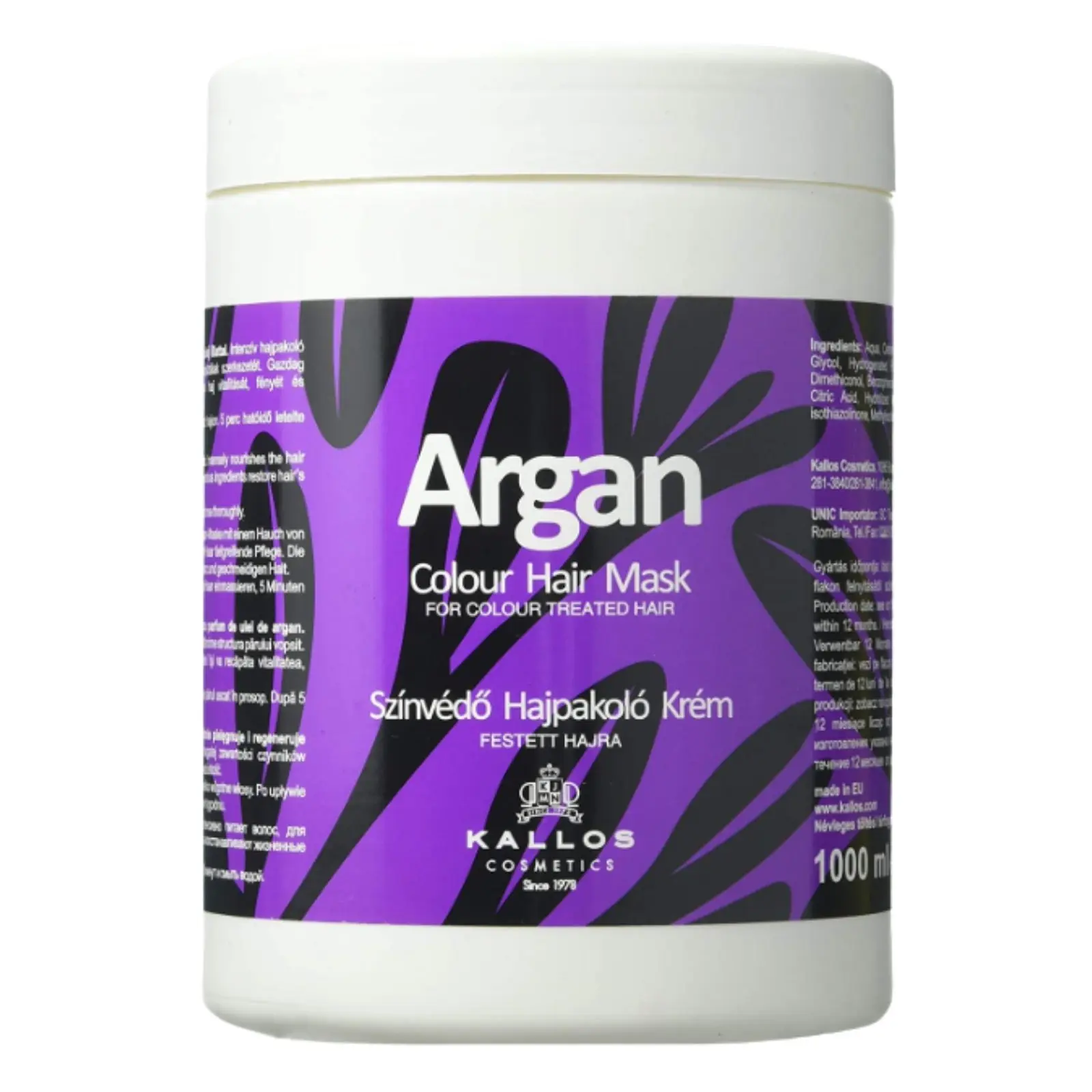 Kallos Argan Color Hair Mask for Color Treated Hair 1000ml