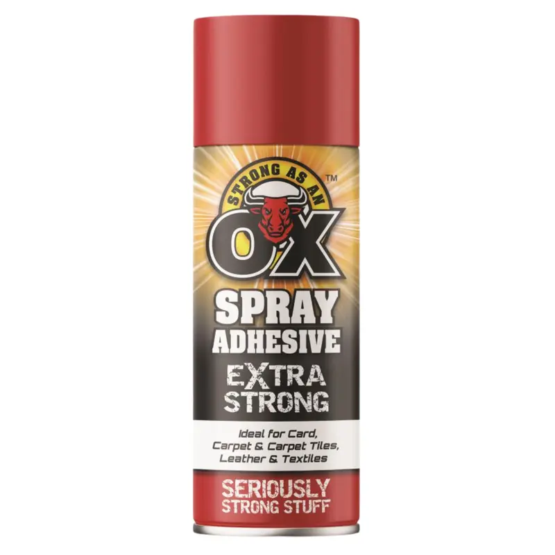 Strong As an OX Adhesive Spray Extra Strong 500ml Multi-Packs | Ideal For Card | Carpet & Carpet Tiles | Leather & Textiles | Seriously Strong Stuff | Long Lasting Bond 7