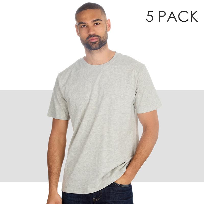 5 Pack Mens Plain T-shirt Short Sleeved Crew Neck 100% Cotton Tee Multibuy Casual Basic T Everyday Wear S-XXL Comfy Menswear Classic Soft Gym Top 2