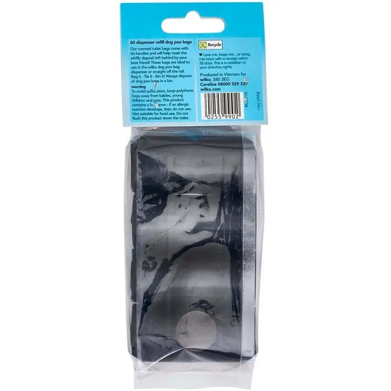 Pack of 60 Dispenser Refill Scented Dog Poo Bags with Tie Handles litter tray 1