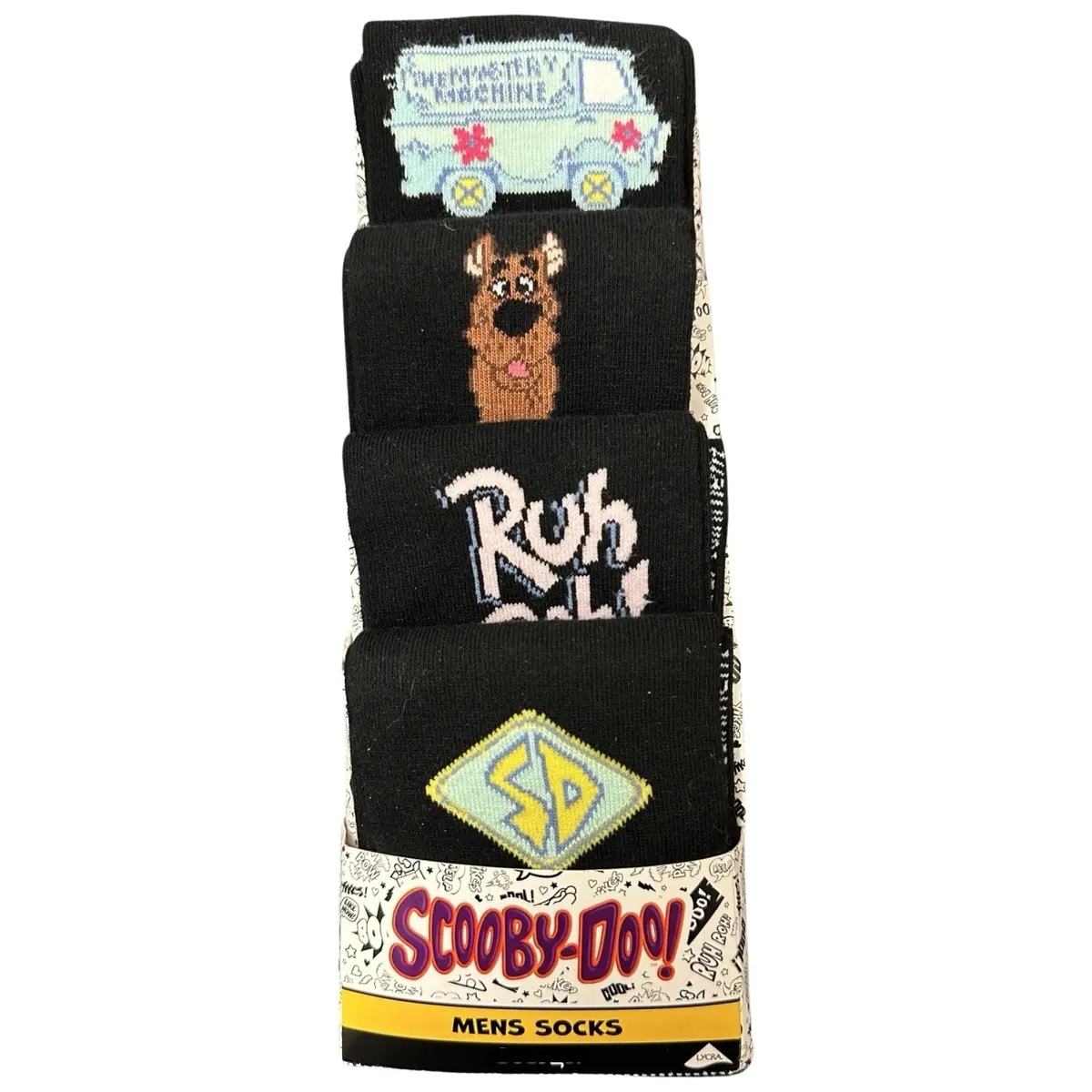 Men’s Novelty Dog Character Socks Black in Sizes 6-12UK High Quality Menswear Socks