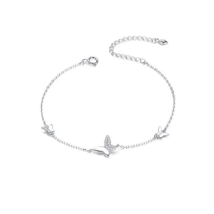 925 Sterling Silver Flying Butterfly Bracelet 6