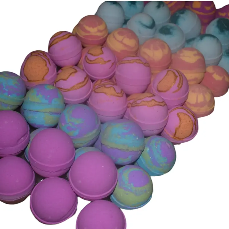 5 Luxury Round Bath Bomb Set- fizz and foam kids bombs 1