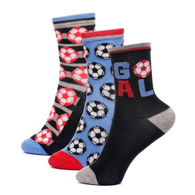 A2Z 4 Kids Boys 6 Pack Football Design Striped Crew Socks Premium Athletic Socks Football Game Themed Socks Durable Comfortable Young Athletes Shoe Size 2-3 (6-8.5), 3-6 (9-12), 7-10 (12.5-3.5) 1
