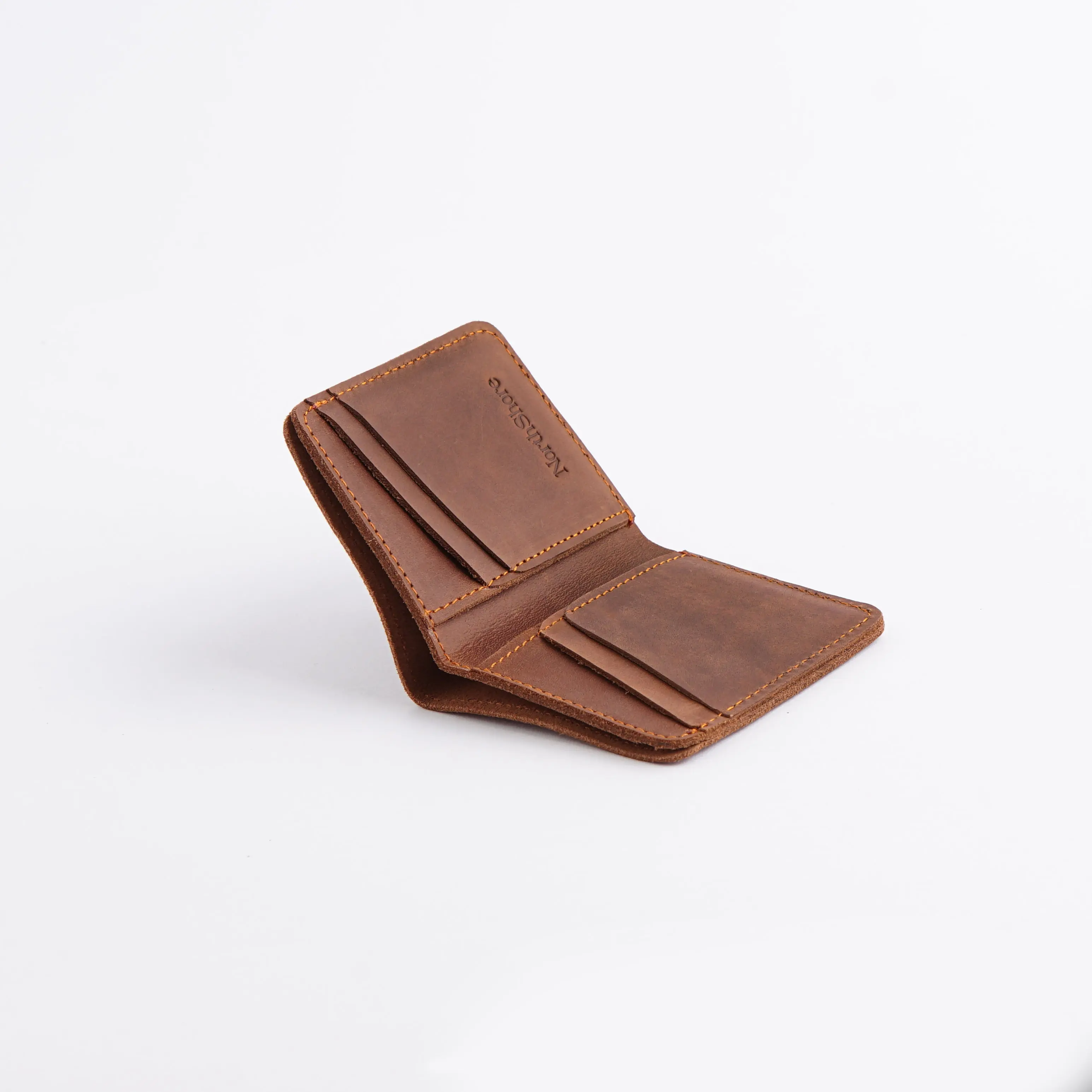 Slender - Bifold Pocket Size Slim Wallet - Mocha cambridge leather