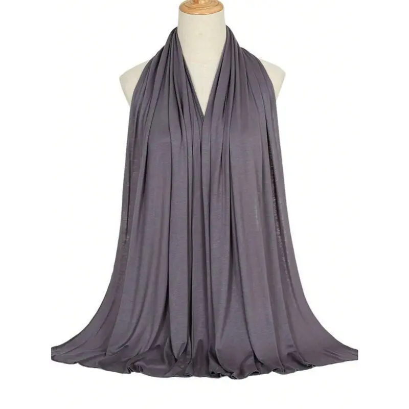 1pc New Style Large Size Jersey Hijab Shawl Soft Casual Solid Color Women Scarf 1