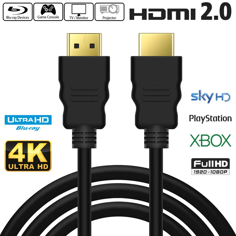 HDMI Cable 1M 4K 2.0 Ultra High-Speed Durable Gold Plated HDMI Cord-iSOUL Accessories Shell Connection Devices Digital Game 1