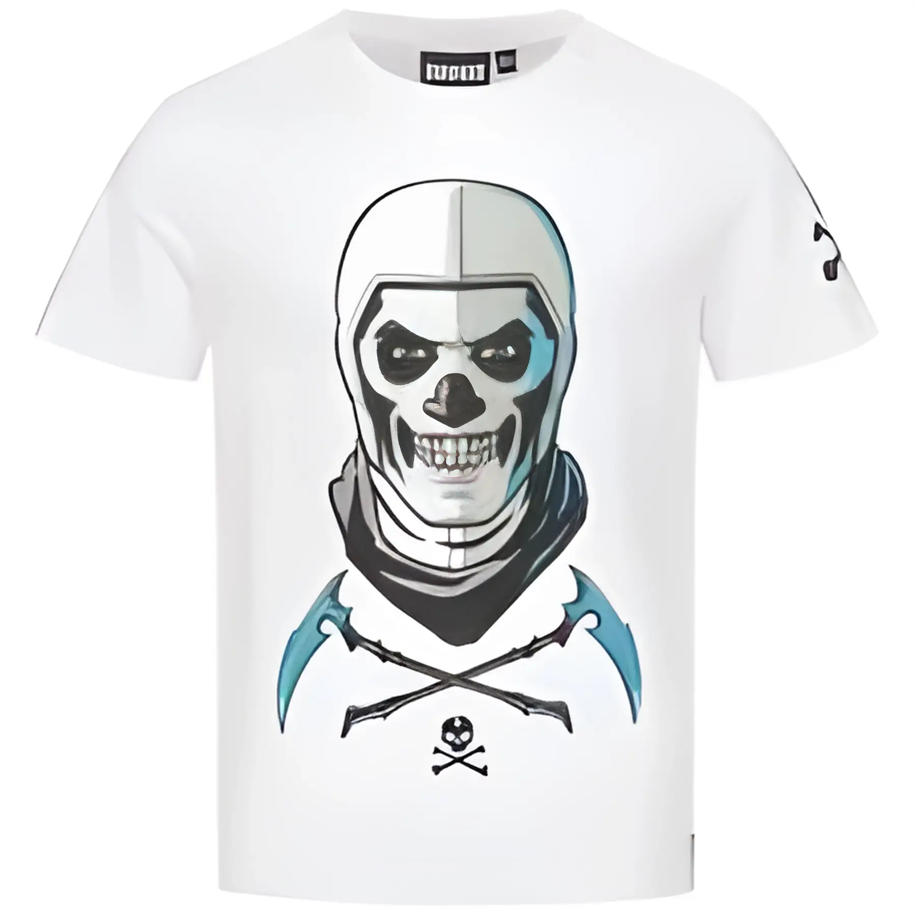 FORTNITE - SKULL TROOPER - Gaming Design Youth T-Shirt - Short Sleeve Cotton White Unisex Tee Age 9-16