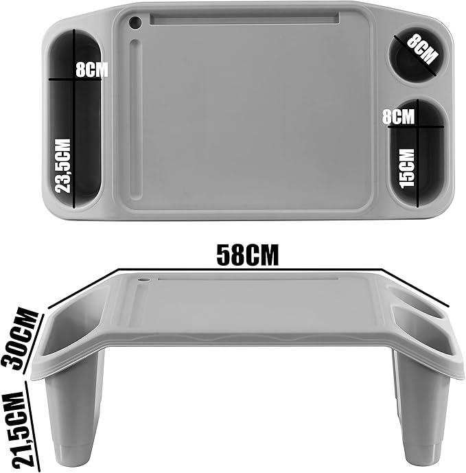 Laptop Tray, Bed Table, Portable Standing Desk for Bed, Sofa, Laptop Stand, Bed Tray, Breakfast, Coffee Tray, Notebook Stand, Reading, Eating, Drawing, Working for Adults and (Grey) 1