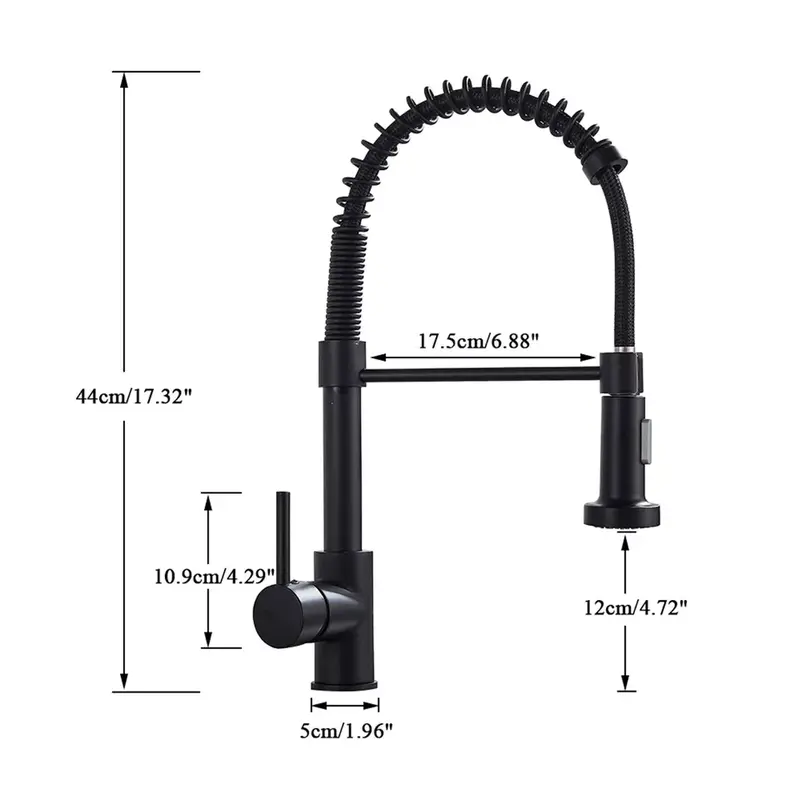 Matt Black Monobloc Kitchen Sink Mixer Tap with Pull Out Hose Spray Single Lever - High Quality 3
