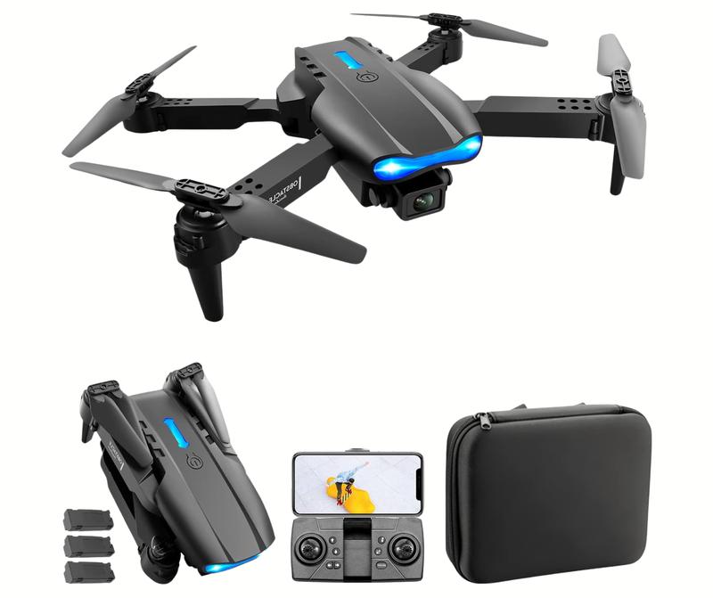"Trendi E99 Foldable Quadcopter Drone with 360° Roll and Dual HD Lenses - Includes Cameras, Accessories, and Folding Charging Crystal Drones." 6