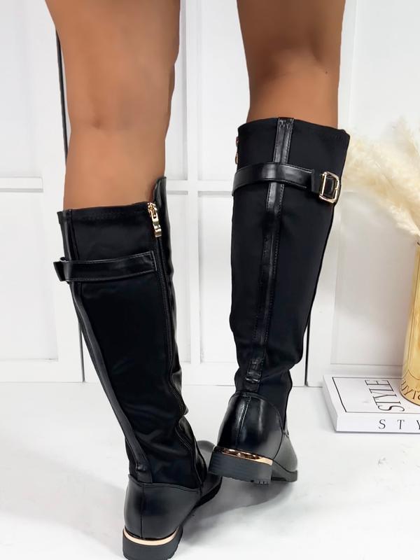 Daphne Long Knee High Zipped Stretchy Boots 4