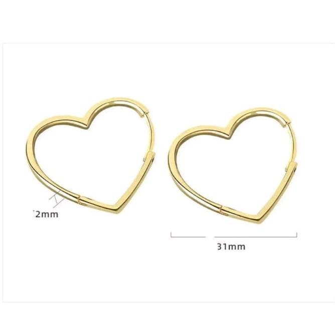 Heart Dangle Drop Earrings in Silver, Love Heart Huggie Hoop Earring with Heart Charm Pendant, Jewellery Gift 6