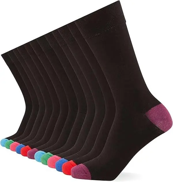 12-Pack Smart Mens Socks - Breathable Plain, Patterned, & Black Socks Men - Cotton Socks Men Suitable for Work and Casual Wear - Soft, Insulated Mens Ankle Socks with Reinforced Heel & Toe