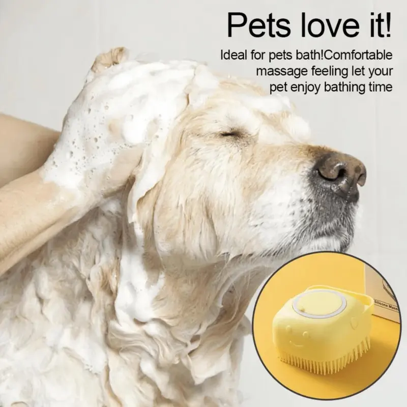 Pack of 2 * Pet Dog Cat Massage Bath Brush Scrubber with Soft Silicone Bristles 7