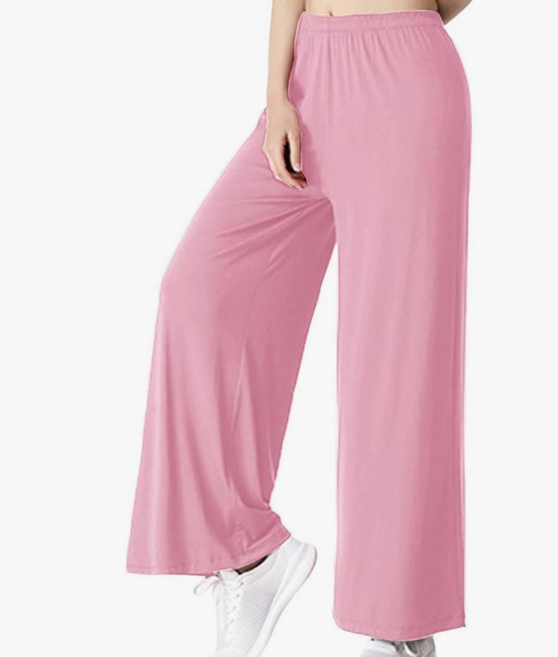 Product Introduction of Fashion luva Women Wide Leg Trousers Elastic High Waist Palazzo Plus Size Pants Ladies Casual Tummy Control Flared Yoga Pants Solid Stretchy Loose Bell Bottoms Sports Fitness Workout Office Bootcut Pants Womenswear Underwear Comfort Basic 2