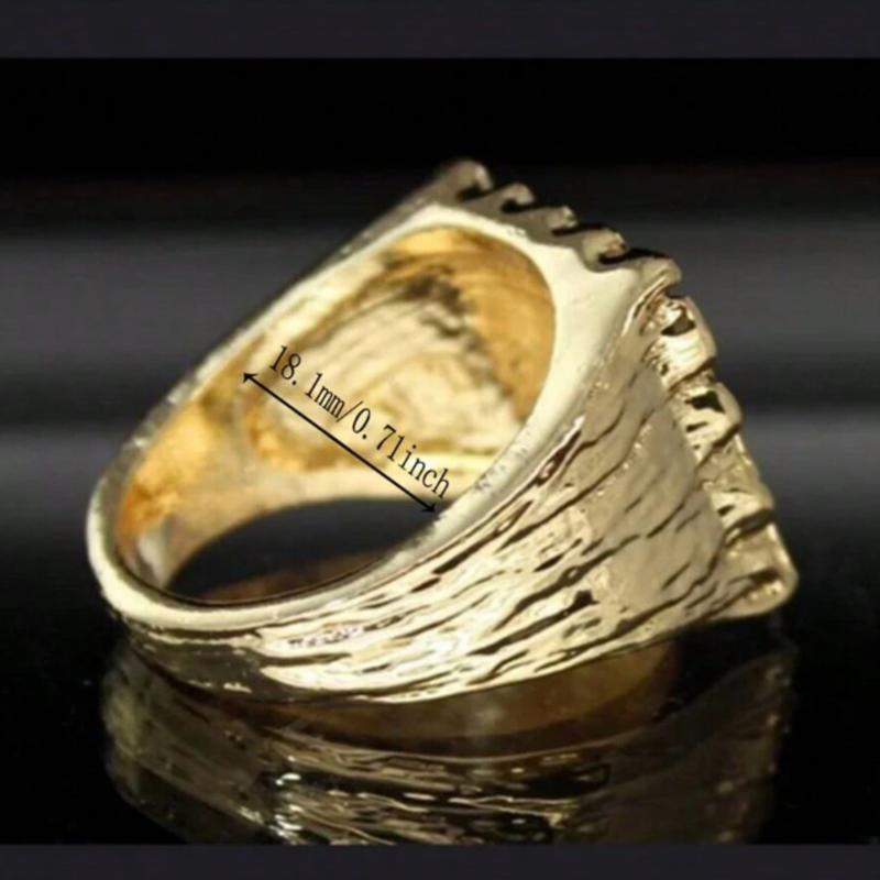 Nugget Ring A men's ring Nugget ring fashion square gold plated with bold, sophisticated design creates stylish style for men 3