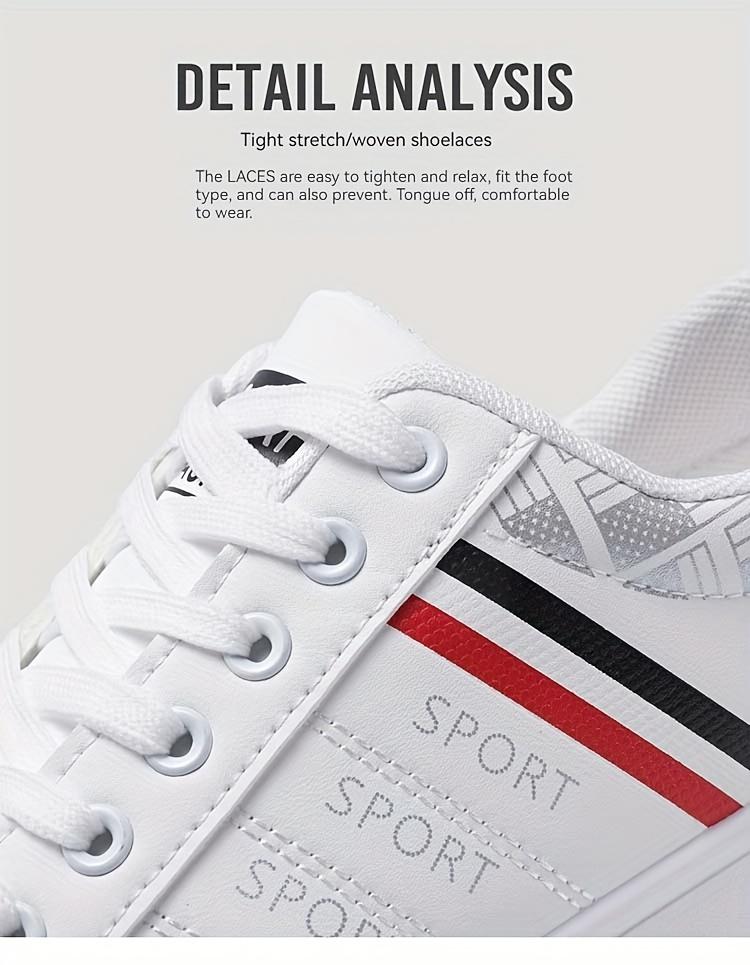 Product Introduction of All-Season Men's Striped Lace-up Sneakers - Breathable PU, Durable PVC Sole, Casual Comfort Fit Closed Sports Shoes Sports Shoes Training Trainer Runner Running Boy Athletic Footwear Walking Shoes 7
