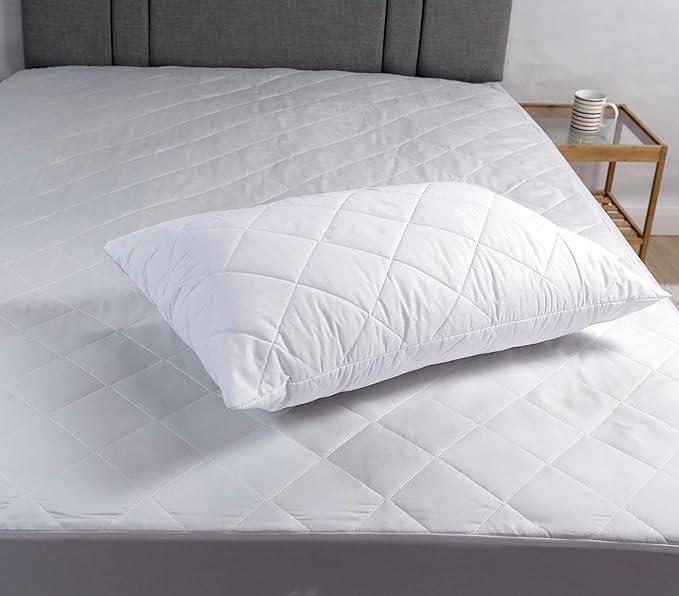 Quilted pillowcase - Quality stuffed pillow, down replacement pillow - Soft hollow fiber hotel pillow 6