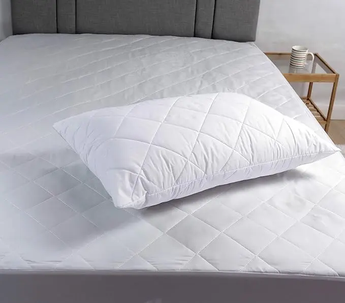 Quilted pillowcase - Quality stuffed pillow, down replacement pillow - Soft hollow fiber hotel pillow 6