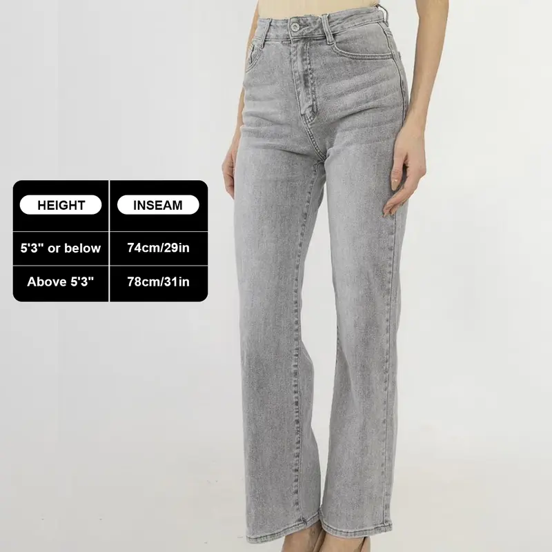 KatchMe Women's Casual Mid-Rise Wide Leg Stretchy Jeans,Street Womenswear,Soft Comfortable Women's Bottoms for Fall & Winter,Denim Trousers for Women (Stretchy Material) 1