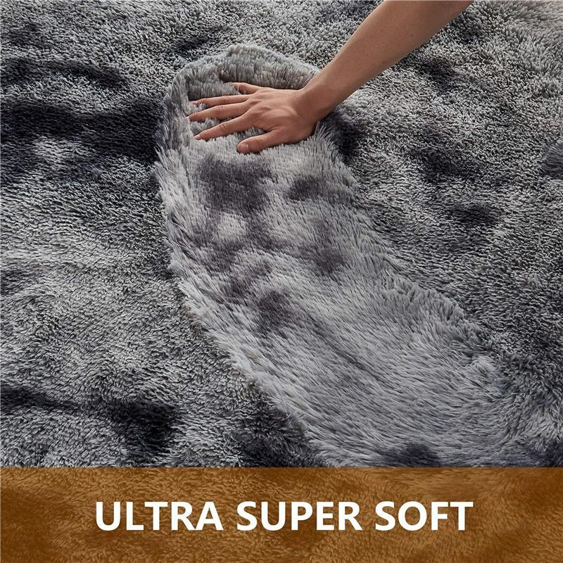 Rugs Floor Mat Large Shaggy Rug for Bedroom and Living Room, Anti-Slip Soft Carpet, Modern Style, Polyester Material silver durable multi  colour 8