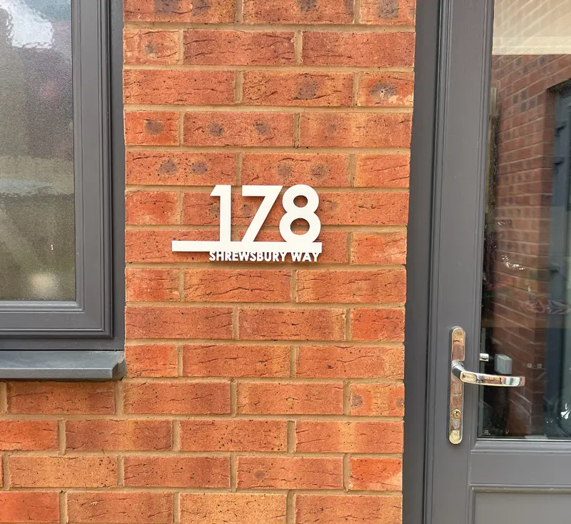 Perfect House Signs | Elysium House Number Sign Laser Cut Door Name Plaque | House Number Plaques | 290mm x 150mm | Door Signs | Premium Modern Style Door Name Plaque | House Number Signs | House Number Plate Including All Fittings 8