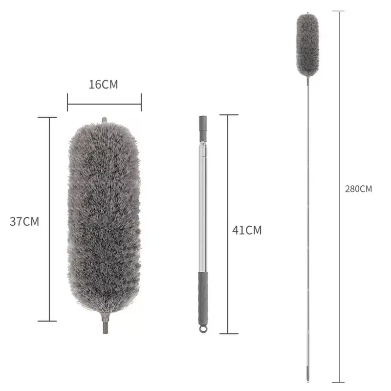 FastnFurious Shop Extendable Feather Duster Long Telescopic Duster Magic Static Brush 280cm extendable duster, telescopic feather duster, long reach cleaning brush, magic static duster, microfiber dusting brush, high ceiling cleaner 8