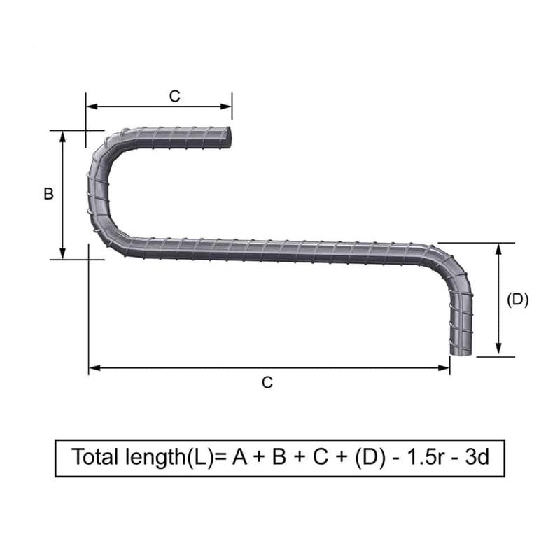 10mm Custom Cut & Bent Rebar Shape Code 32 1