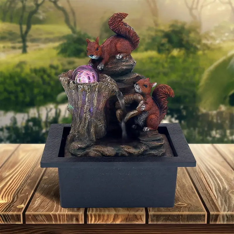 Indoor Water Feature Highland Cow, Zen Garden, Elephant, Cat, Squirrel, Otter OR Fairy 0
