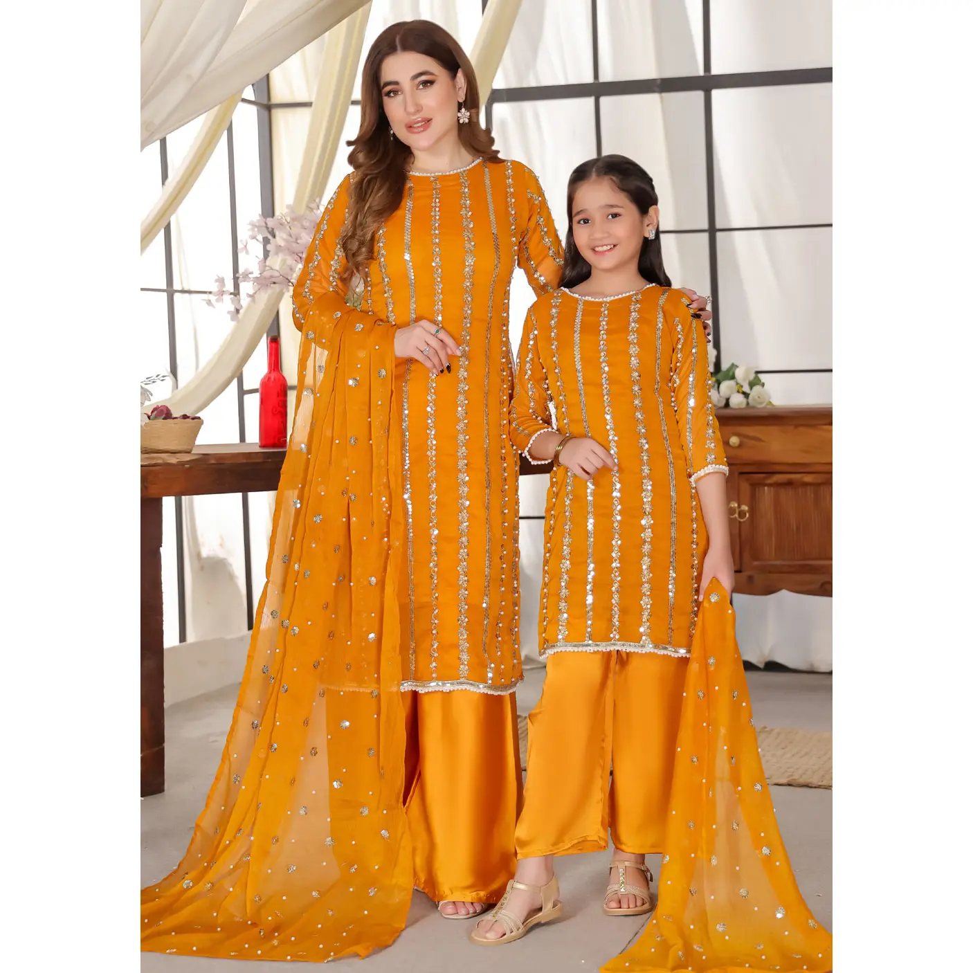 HK260 Zilla - Orange Readymade Mummy n Me Outfit
