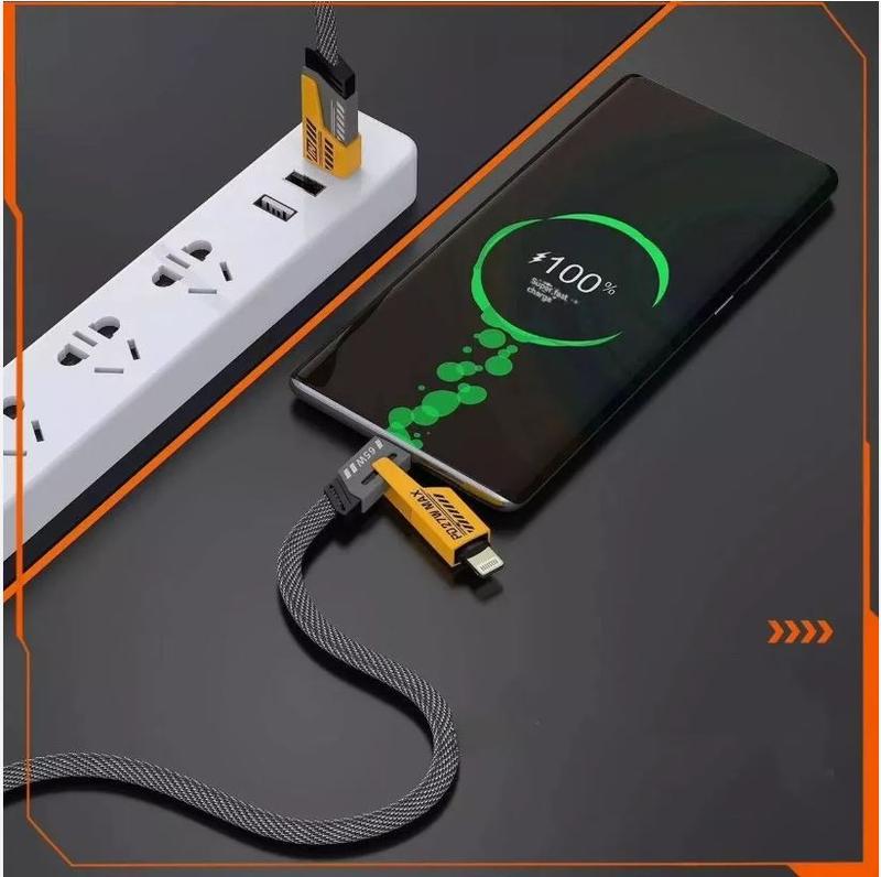 Pack of 2 | 4 in 1 Multi USB PD Charger Charging Cable Cord for iPhone USB C Samsung Android | Durable, Devices 3