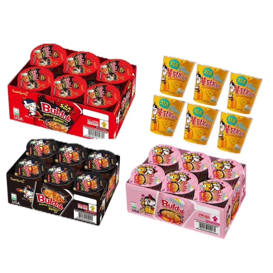 Samyang Buldak Hot Chicken Cup 6 x 70g - Please Select Flavour Below: