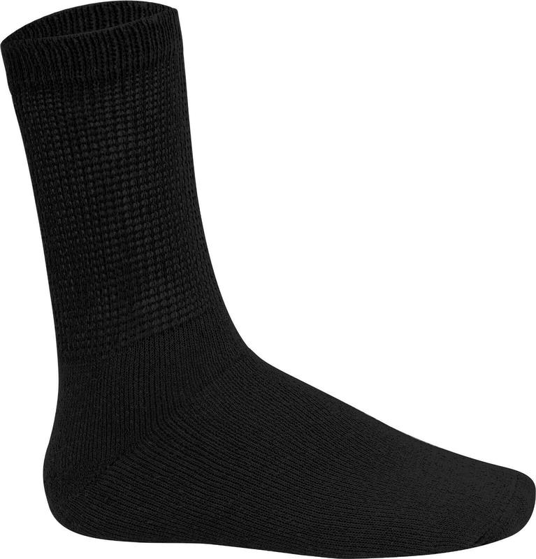 6 Pairs Men's Non Elastic Diabetic Socks Loose Soft Grip Top for Work and Sports UK Size 6-11 Cotton Polyester Summer Winter Ankle Plain Menswear Black Grey White 1