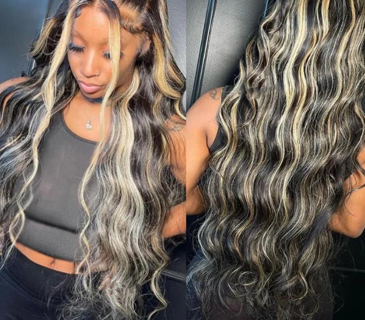 Lumio Custom Made Glueless Honey Blonde Highlight Loose Body Wave 5×5 | Wear & Go Wig | 5