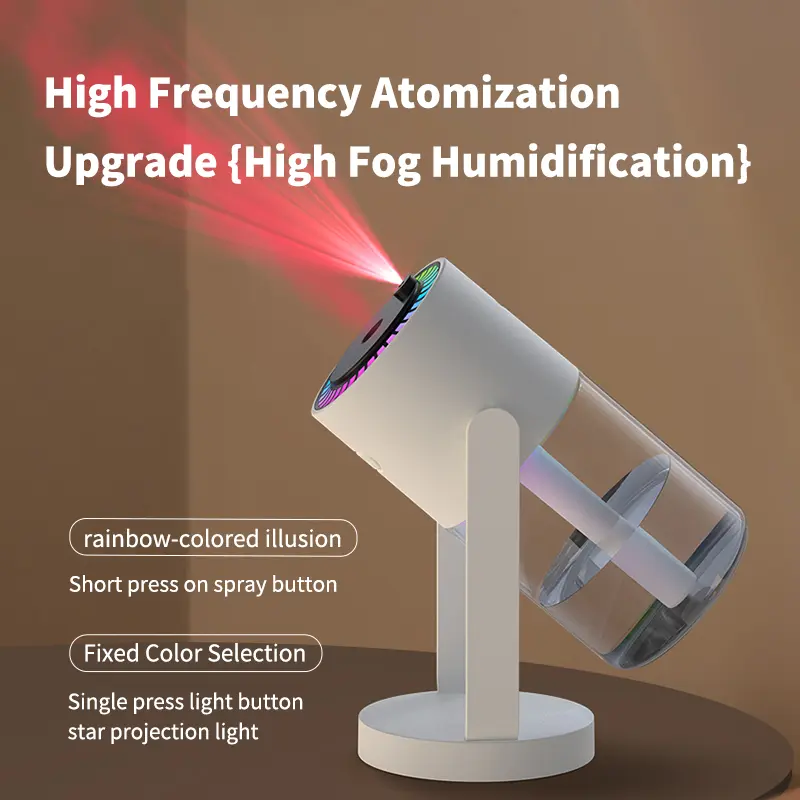 Humidifier USB Powered with Starry Sky Projection Timer Function for 6-8 Hours Auto Shut-off and Colorful Lighting Design Ideal for Bedroom Car and Office (white) 6